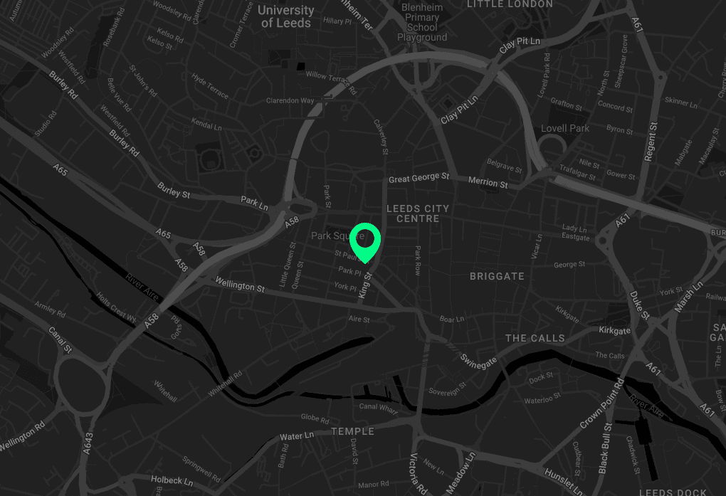Image map of the AAB Leeds Chartered Accountants Office